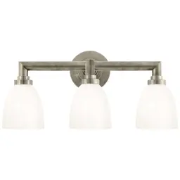 Antique Nickel White Glass