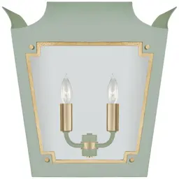 Celadon with Gild Clear Glass