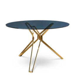 Gold Stainless steel frame with glass top