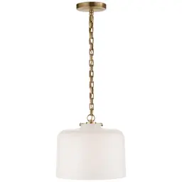 Hand-Rubbed Antique Brass White Glass