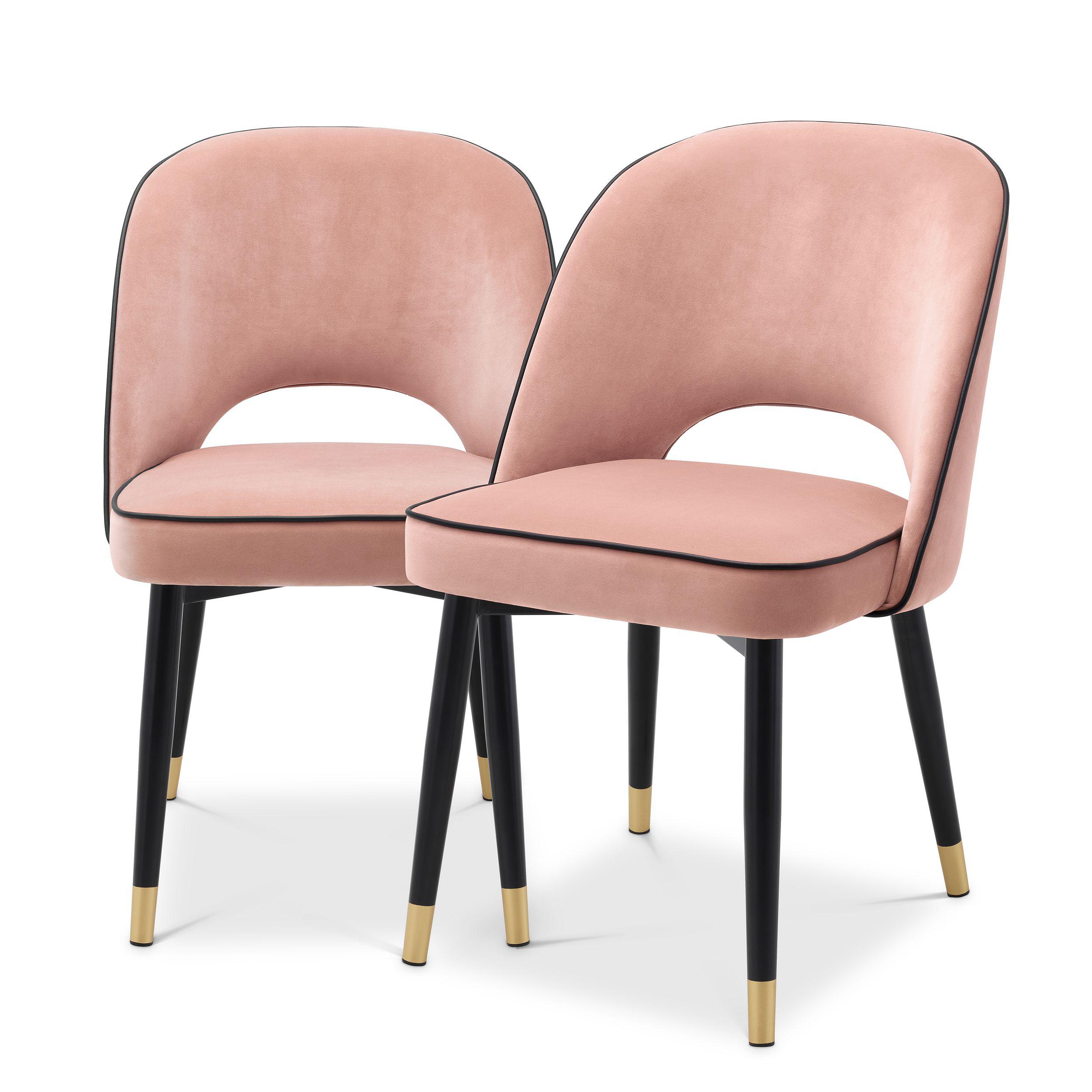 savona nude velvet | black faux leather piping | black & brass finish legs
