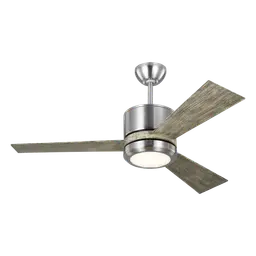 Brushed Steel Housing With Light Grey Weathered Oak Blades with Light Kit