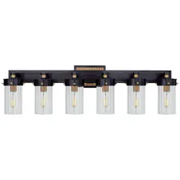 Bronze with Antique Brass Clear Glass