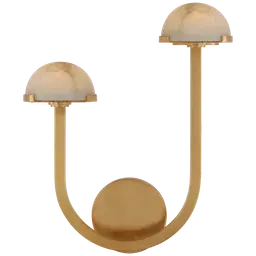 Antique-Burnished Brass Alabaster