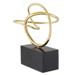 polished brass | black granite base