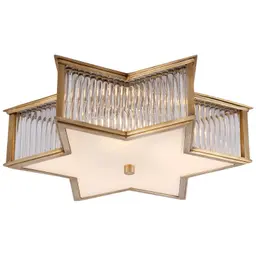 Natural Brass with Clear Glass Frosted Glass