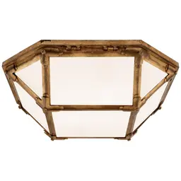 Gilded Iron White Glass