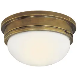 Hand-Rubbed Antique Brass White Glass