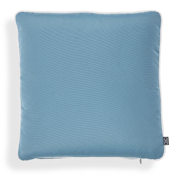 sunbrella mineral blue | canvas natural piping