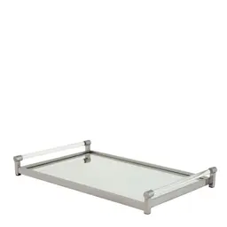 nickel finish | mirror glass | clear acrylic rectangular