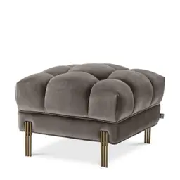 savona grey velvet | brushed brass finish legs