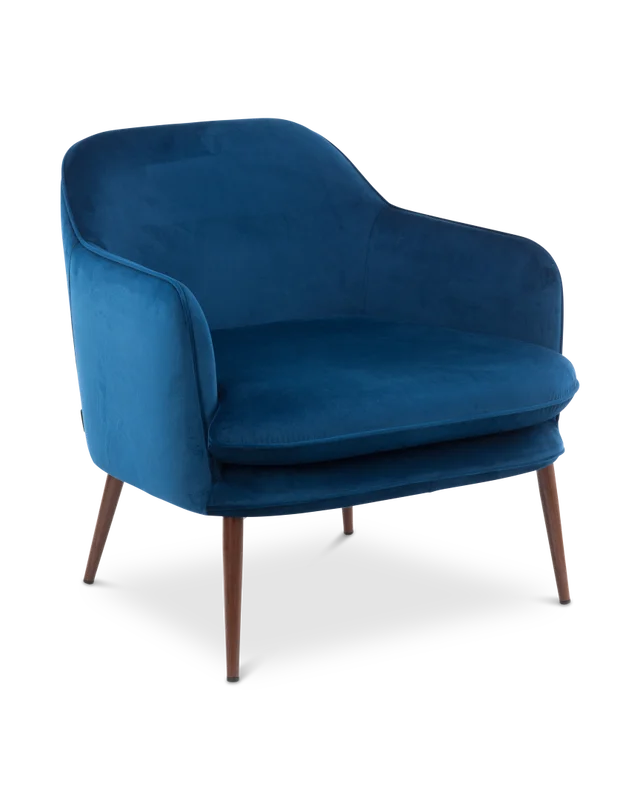 Dark blue Metal frameHR foamand round tapered powder coated metal legs