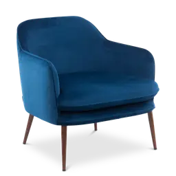 Dark blue Metal frameHR foamand round tapered powder coated metal legs