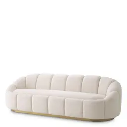 bouclé cream | brushed brass finish base