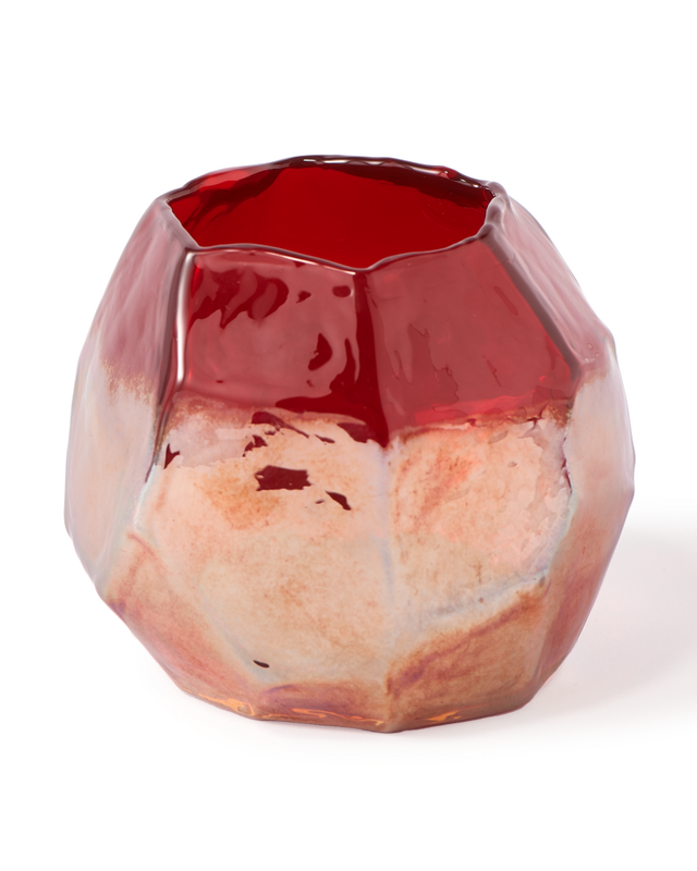 Coral red Coloured glass with luster