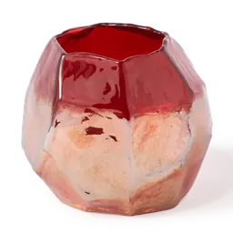 Coral red Coloured glass with luster