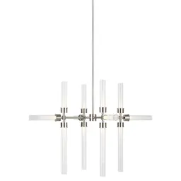 Polished Nickel 12-Light Chandelier Integrated LED 90CRI 3000K 120V (T20/T24)