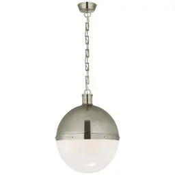 Antique Nickel White Glass