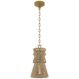 Antique-Burnished Brass and Natural Abaca