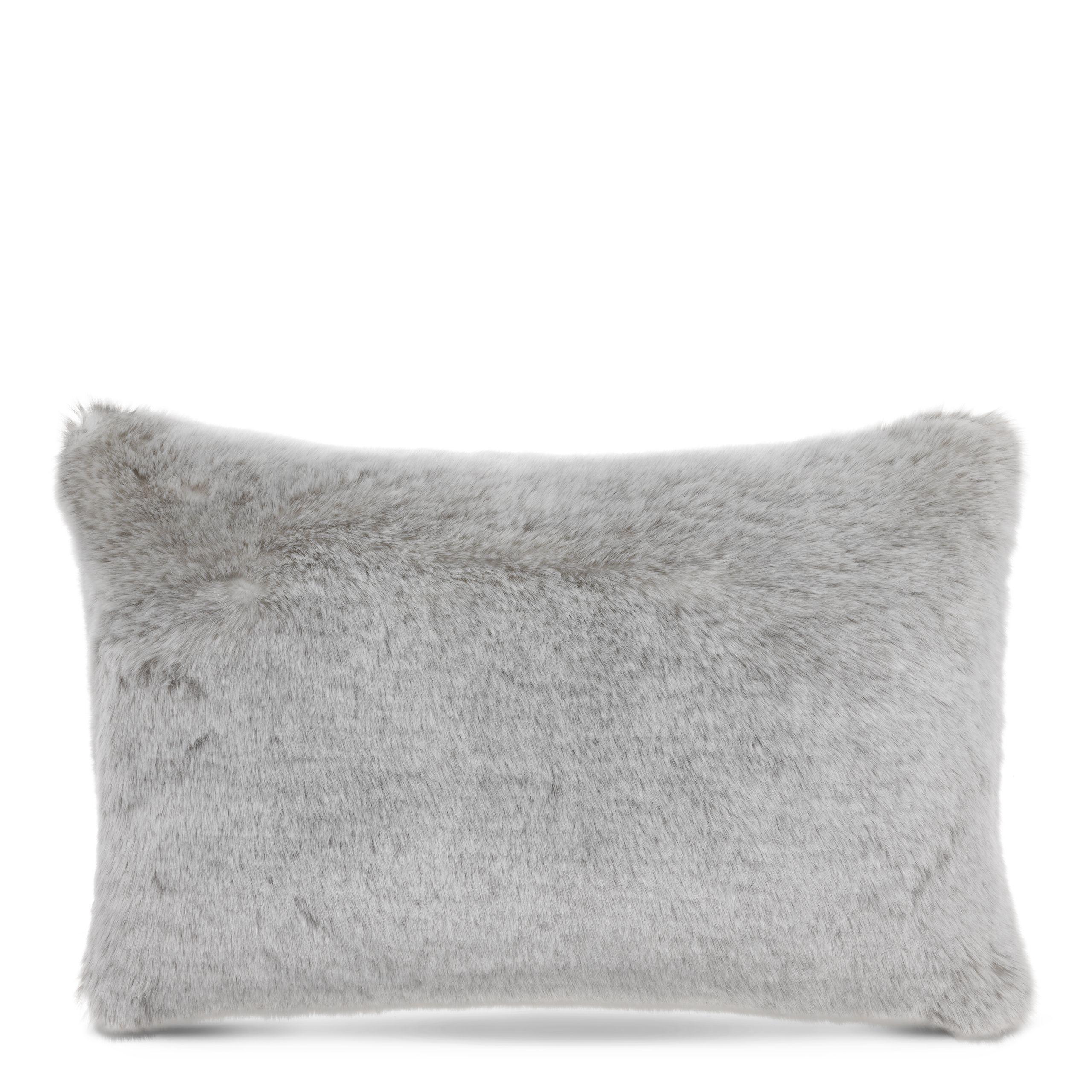 light grey faux fur rectangular