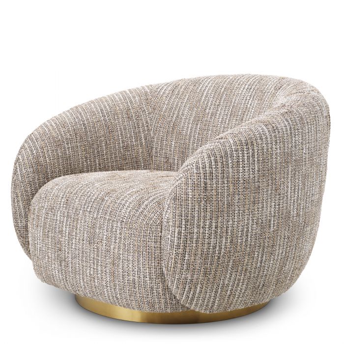 mademoiselle beige | brushed brass finish swivel base