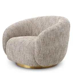 mademoiselle beige | brushed brass finish swivel base