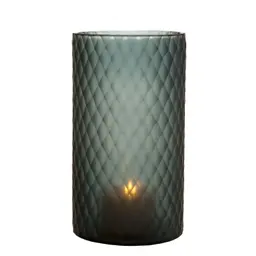 hand blown sapphire colour glass | diamond cut L