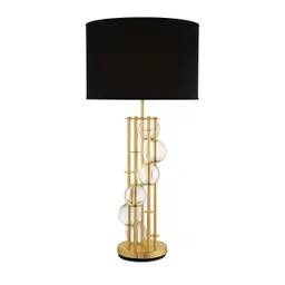 gold finish | crystal glass black shade