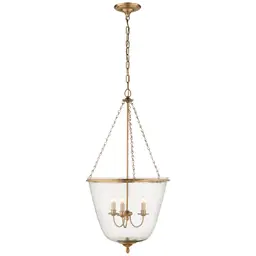 Hand-Rubbed Antique Brass Clear Glass
