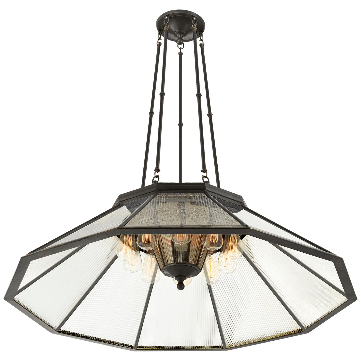 Bronze Clear Ribbed Glass