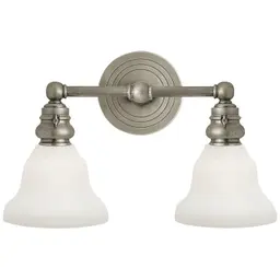 Antique Nickel 2.25" x 5.75" x 4.5" White Glass Desk Shade