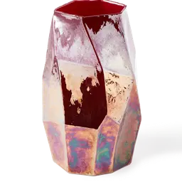 Coral red Coloured glass with luster