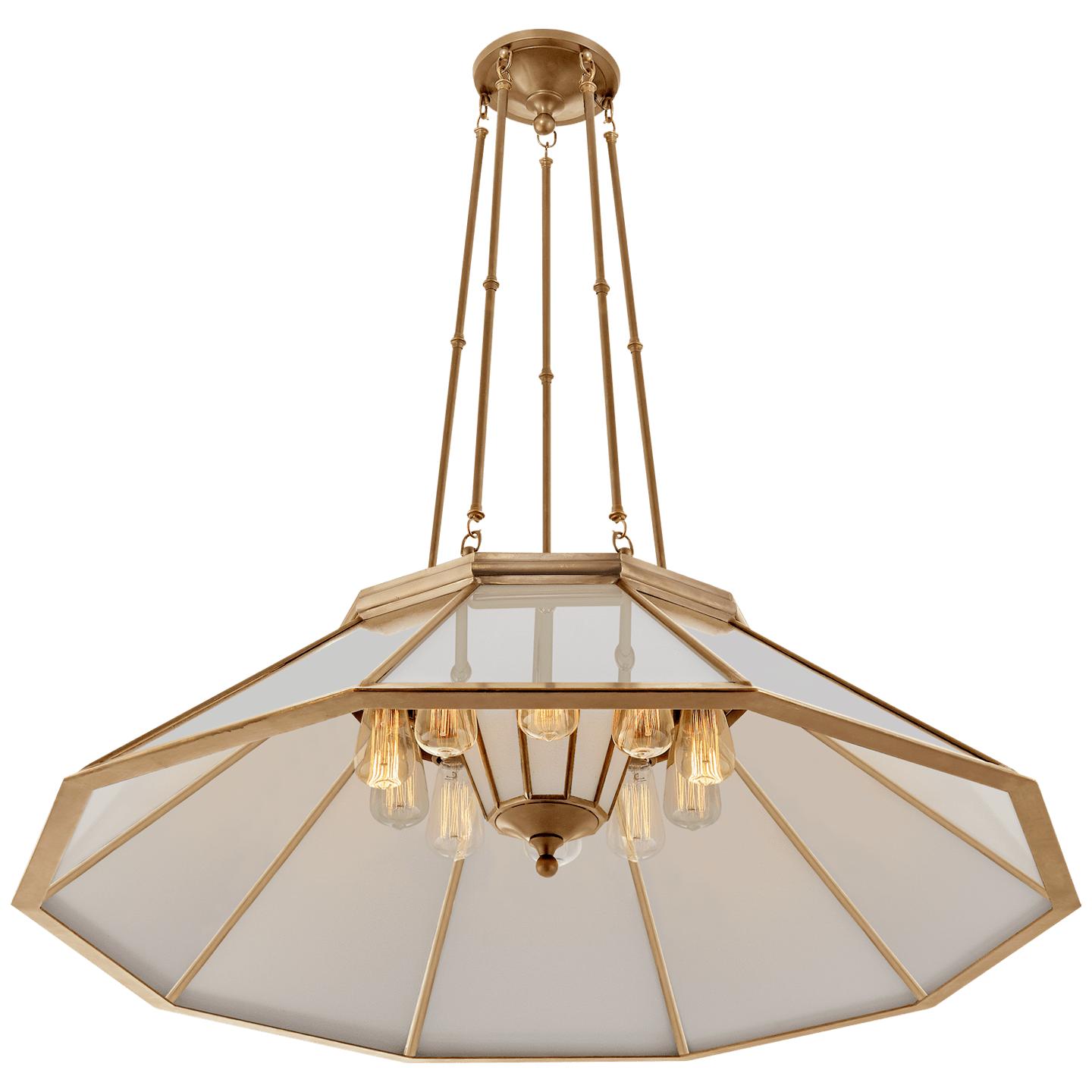 Natural Brass White Glass