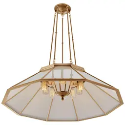 Natural Brass White Glass