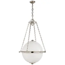 Polished Nickel White Glass
