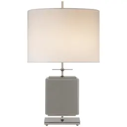 Grey 16" x 16" x 12" Cream Linen