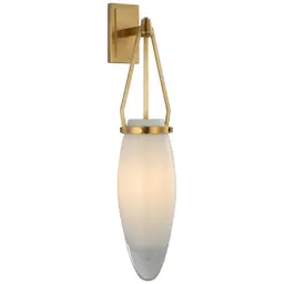 Antique-Burnished Brass White Glass