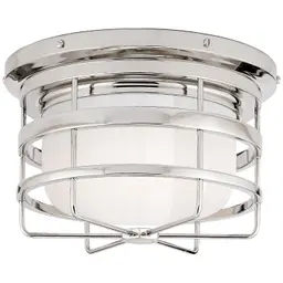 Polished Nickel White Glass