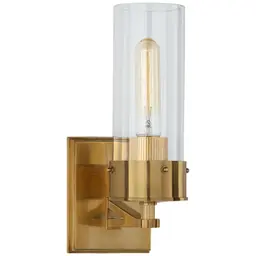 Hand-Rubbed Antique Brass Clear Glass