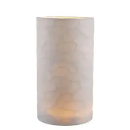 hand blown white glass | geometrical cut L