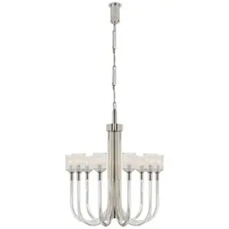 Clear Ribbed Glass and Polished Nickel