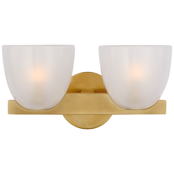 Hand-Rubbed Antique Brass Frosted Glass