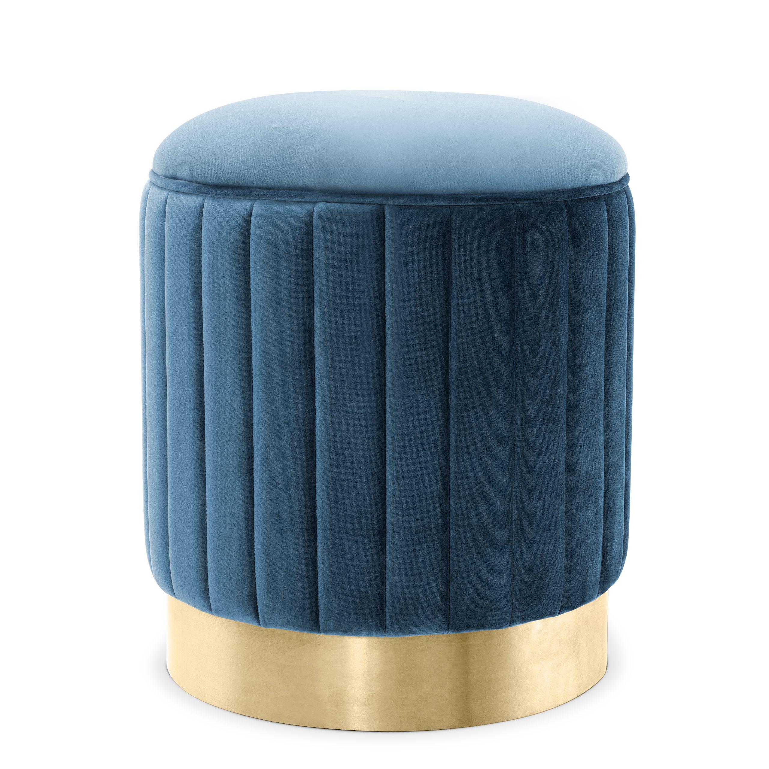 roche teal blue velvet | brushed brass finish base
