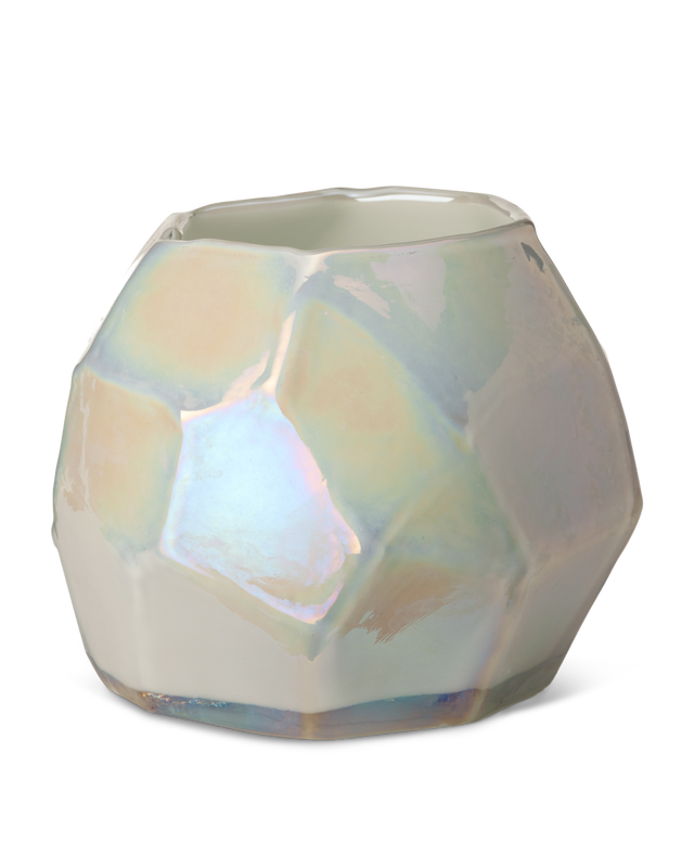 White Coloured glass with luster