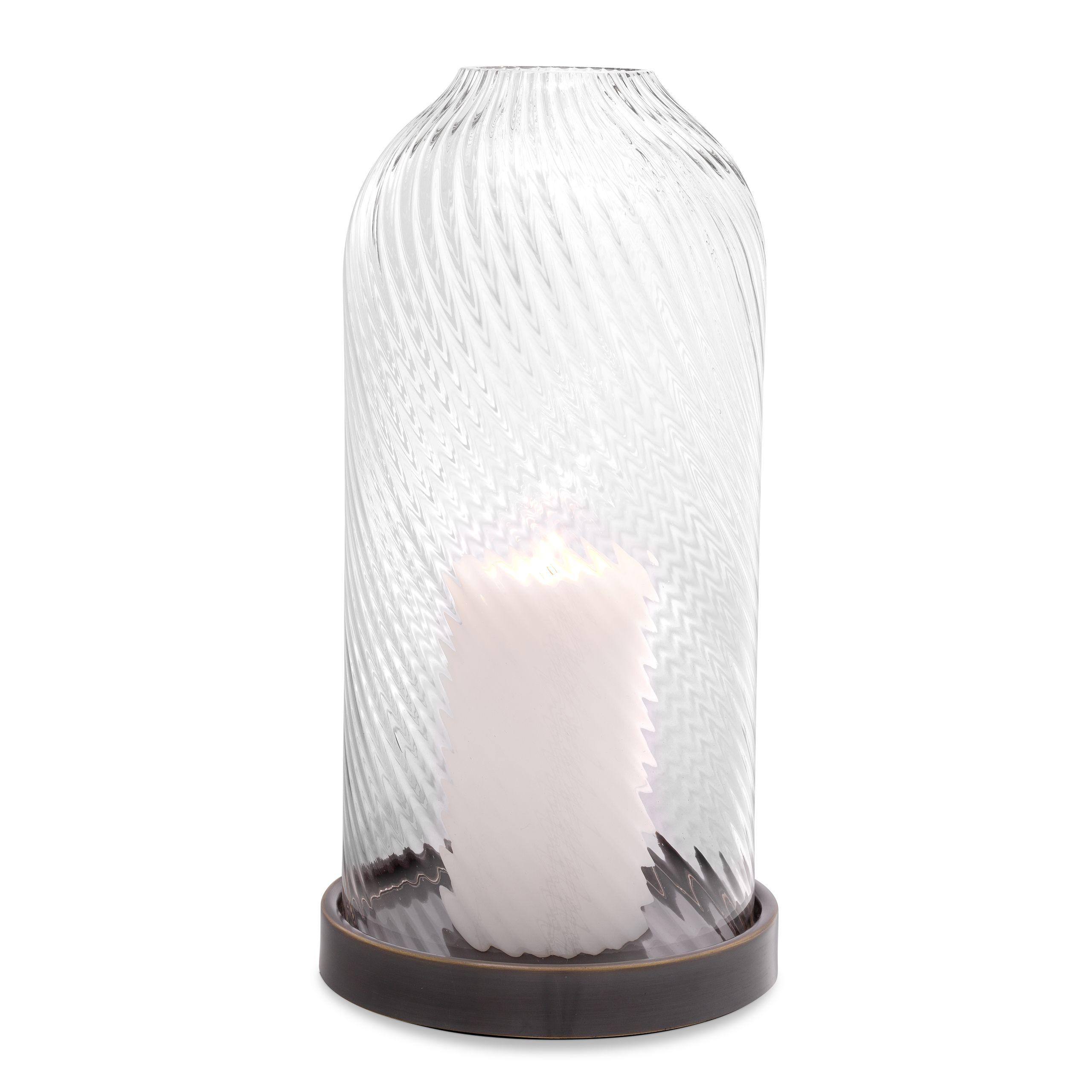 bronze highlight finish | hand blown clear glass L