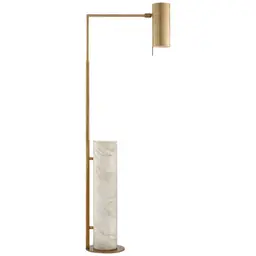 Antique-Burnished Brass and White Marble