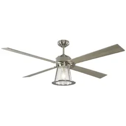 Brushed Steel Housing With Washed Oak Blades with Light Kit