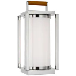 Polished Nickel and Teak White Glass