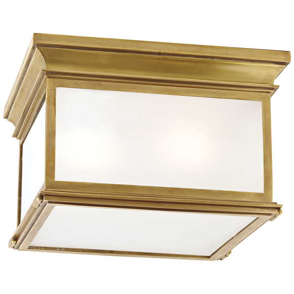 Antique-Burnished Brass Frosted Glass