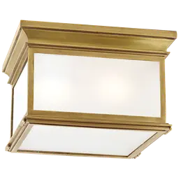 Antique-Burnished Brass Frosted Glass